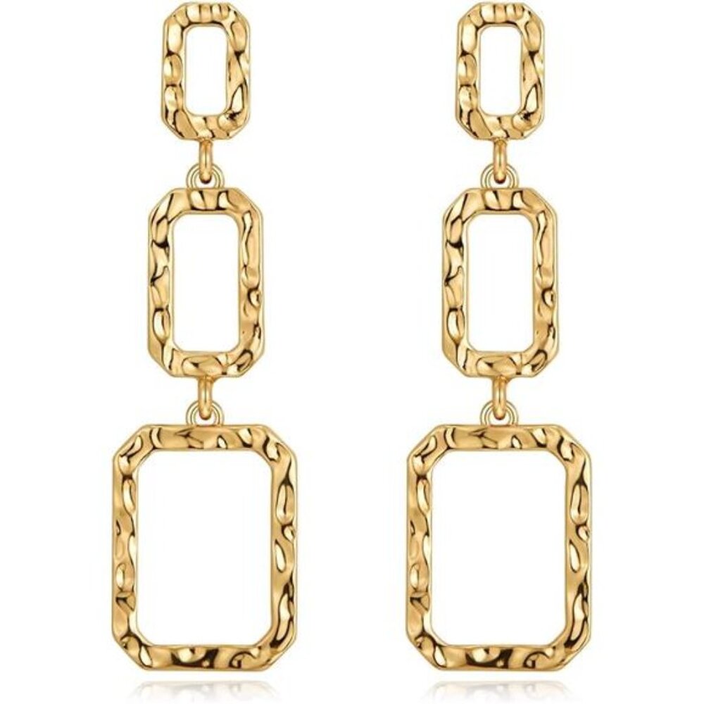 Geometric Link Drop Dangle Earrings for Women Long Link Dangle Earrings